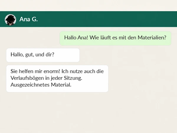 Rückmeldung von Ana G. zu den klinischen Verlaufsbögen.